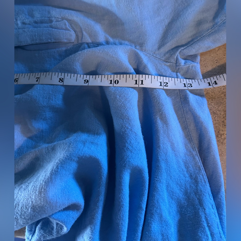 Abercrombie & Fitch Pants -  light blue linen blend button blend wide leg - Picture 12 of 13